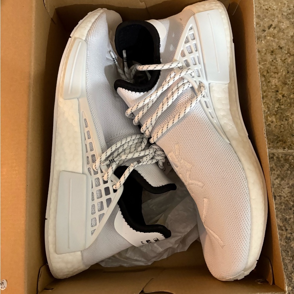 Adidas Pharrell White and Black HU NMD Sneakers
NEW IN BOX